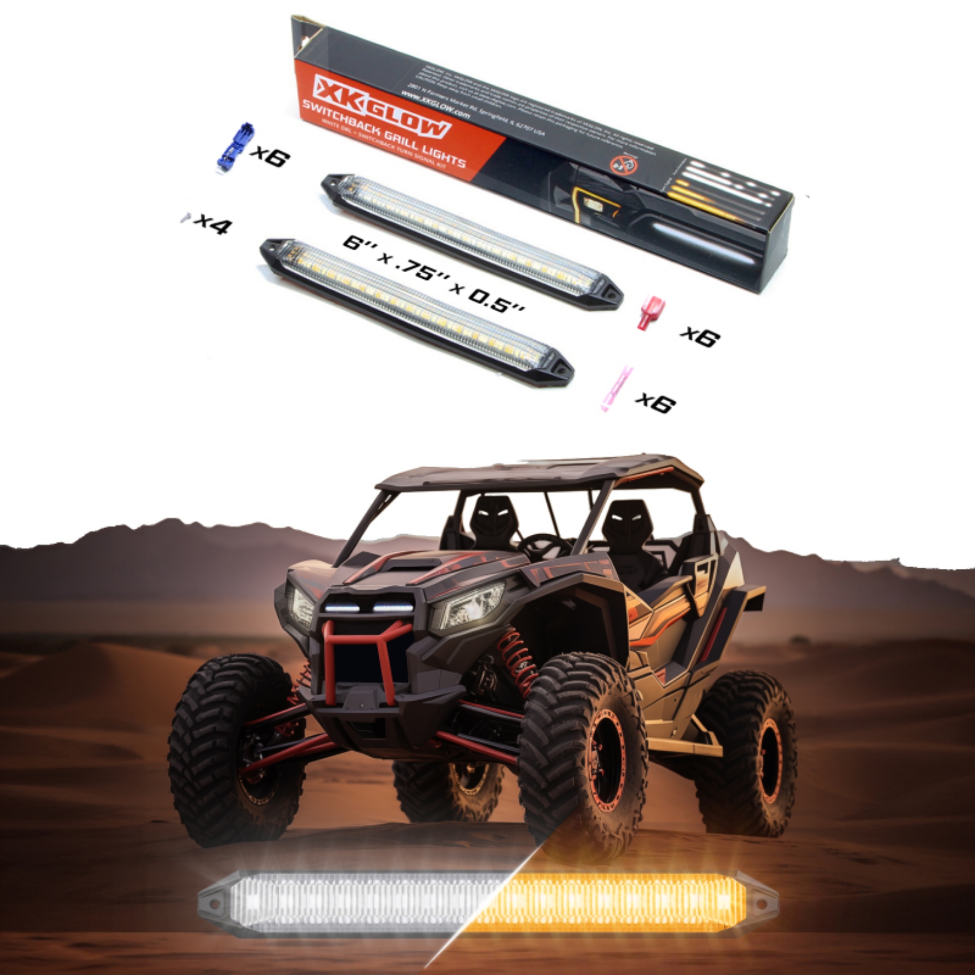 Picture of XK Glow 6 Switchback Grill Lights with Start-up Animation & Sequential Turn Signals