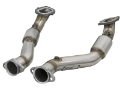 Picture of aFe POWER 14-18 Chevrolet Corvette C7 & Z06 Twisted Steel 3in 304 Stainless Steel Mid Pipe w- Cat