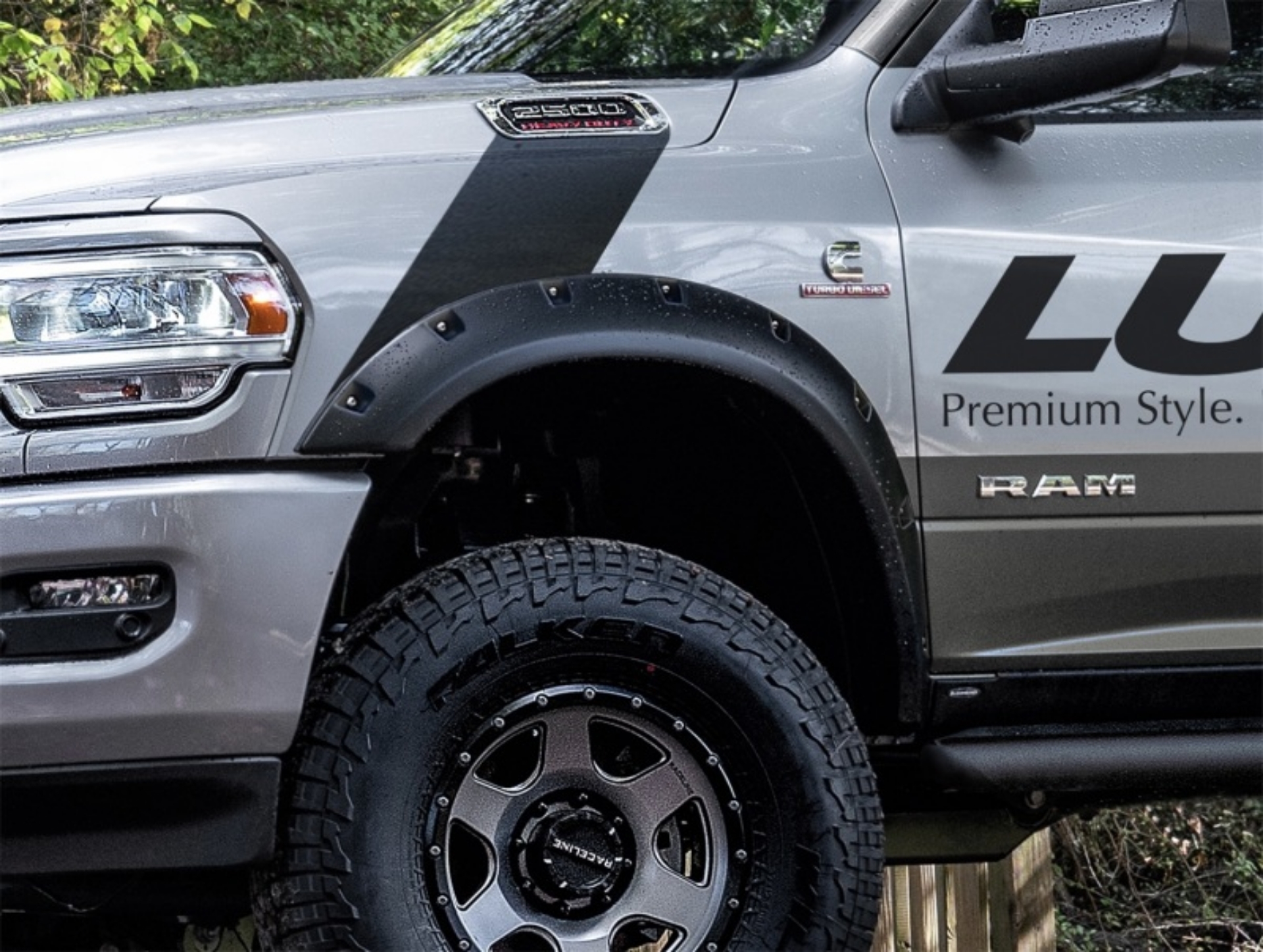 Picture of Lund 19-22 RAM 2500-3500 3500 Excl- Dually RX-Rivet Style Textured Fender Flares Black 2 Pc- Front