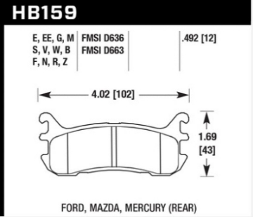 Picture of Hawk 03-05 Mazda Miata Rear ER-1 Brake Pad Set