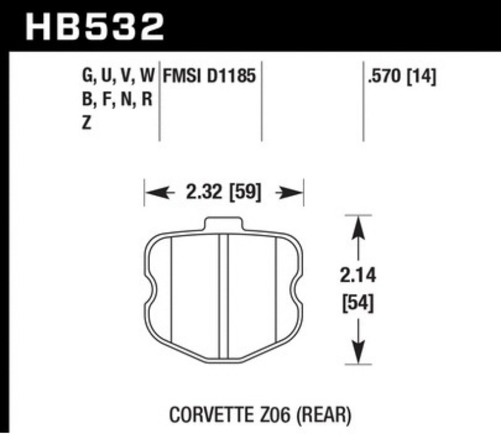 Picture of Hawk 2010-2013 Chevrolet Corvette Grand Sport ER-1 Motorsports Rear Brake Pads