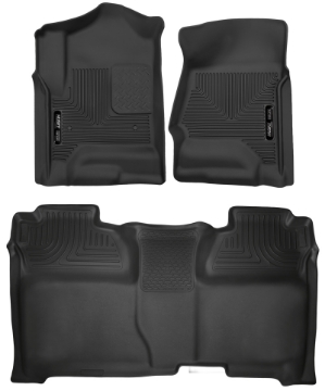 Picture of Husky Liners 14-18 Chevrolet Silverado Crew Cab X-Act Contour Front & Second Seat Floor Liners