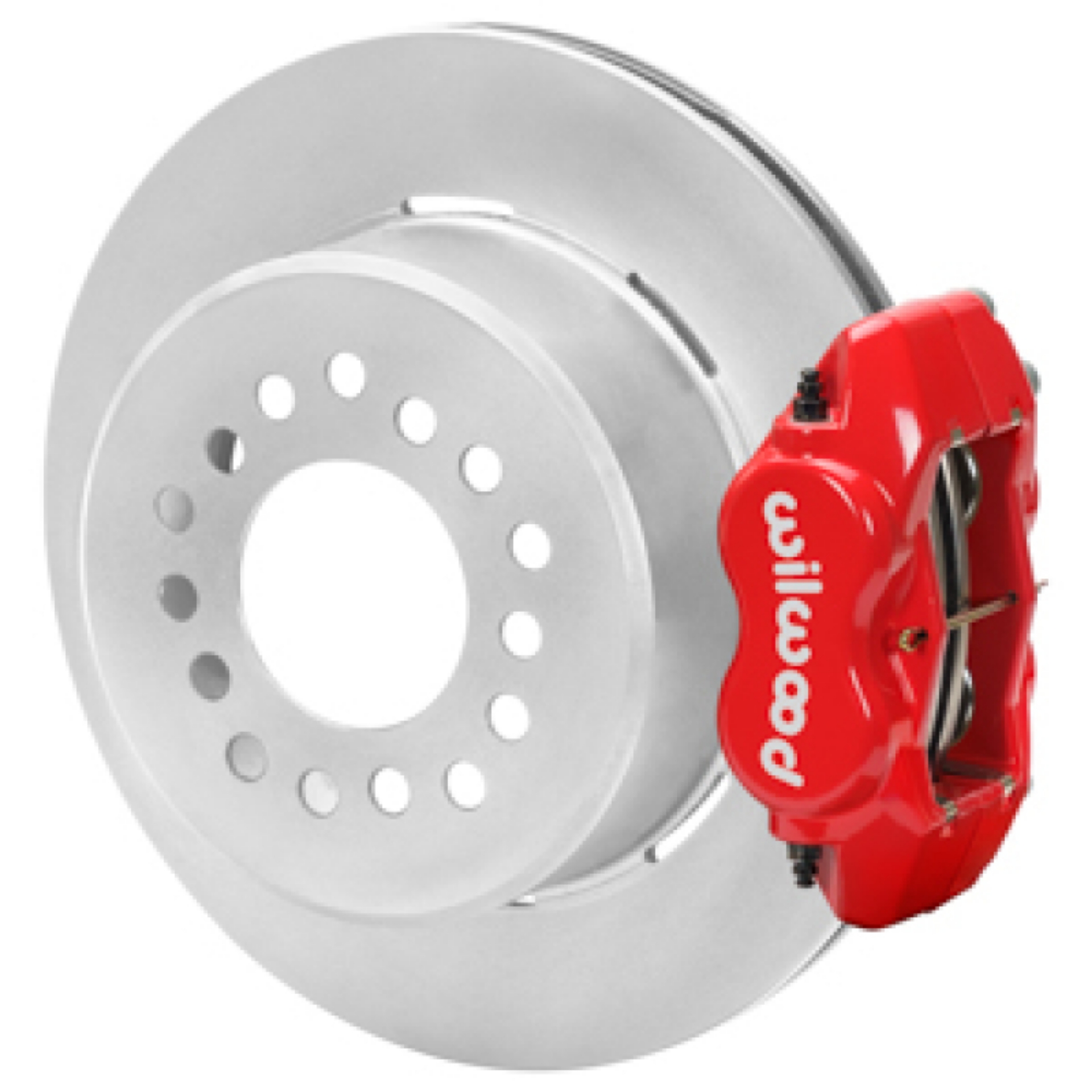 Picture of Wilwood Forged Dynalite P-S Park Brake Kit Drilled Red 15 Bolt 2-75in Offset Plain Faced Rotor