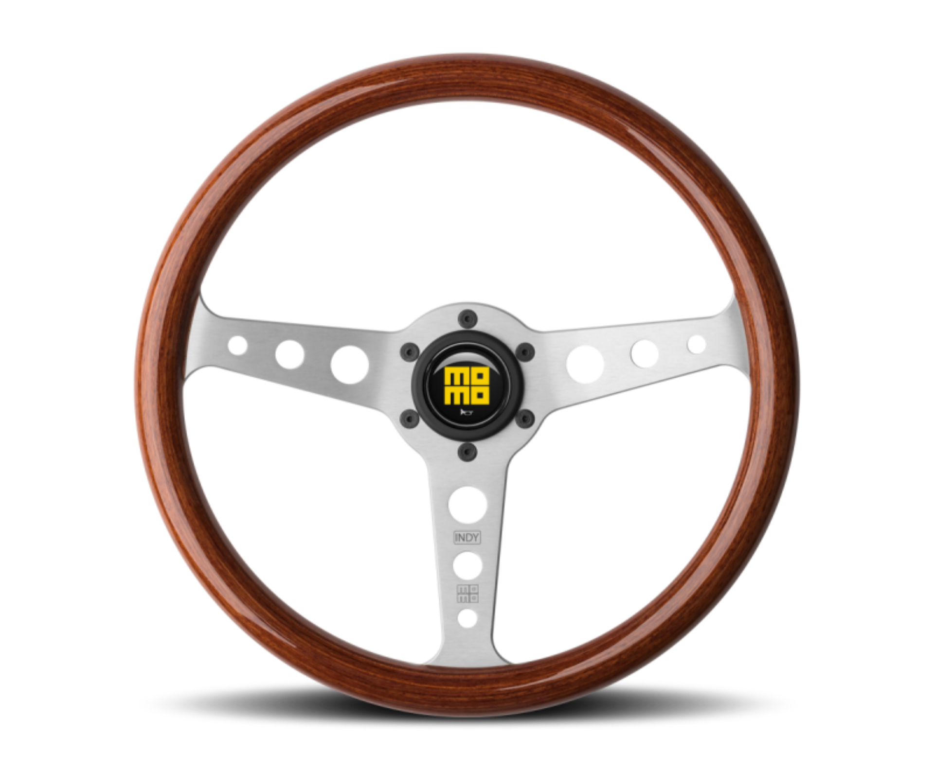 Picture of Momo Indy Steering Wheel 350 mm - Magoany Wood-Brshd Spokes