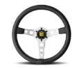 Picture of Momo Prototipo Steering Wheel 350 mm - Black Leather-White Stitch-Brshd Spokes
