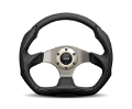 Picture of Momo Eagle Steering Wheel 350 mm - Black Leather-Anth Spokes