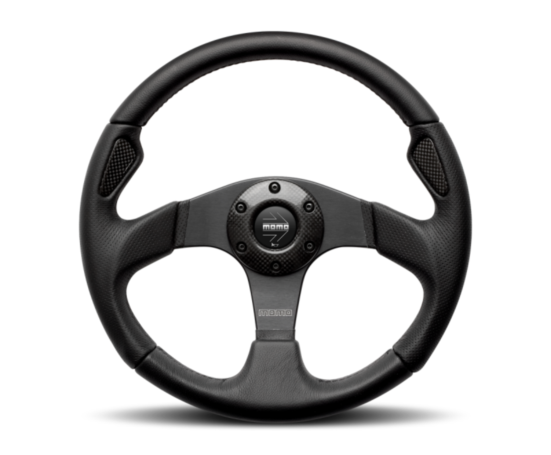 Picture of Momo Jet Steering Wheel 320 mm -  Black AirLeather-Black Spokes