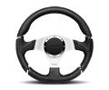 Picture of Momo Millenium Steering Wheel 350 mm - Black Leather-Black Stitch-Brshd Spokes