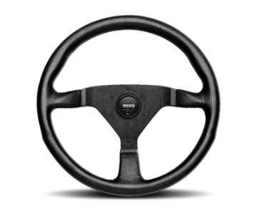 Picture of Momo Montecarlo Steering Wheel 320 mm - Black Leather-Red Stitch-Black Spokes