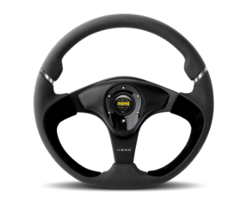 Picture of Momo Nero Steering Wheel 350 mm - Black Leather-Suede-Black Spokes