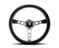Picture of Momo Prototipo Steering Wheel 350 mm - Black Leather-Wht Stitch-Brshd Spokes