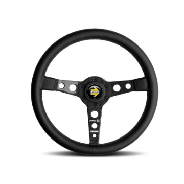 Picture of Momo Prototipo 6C Steering Wheel 350 mm - Black Leather-Gry St-Cbn Fbr Spoke