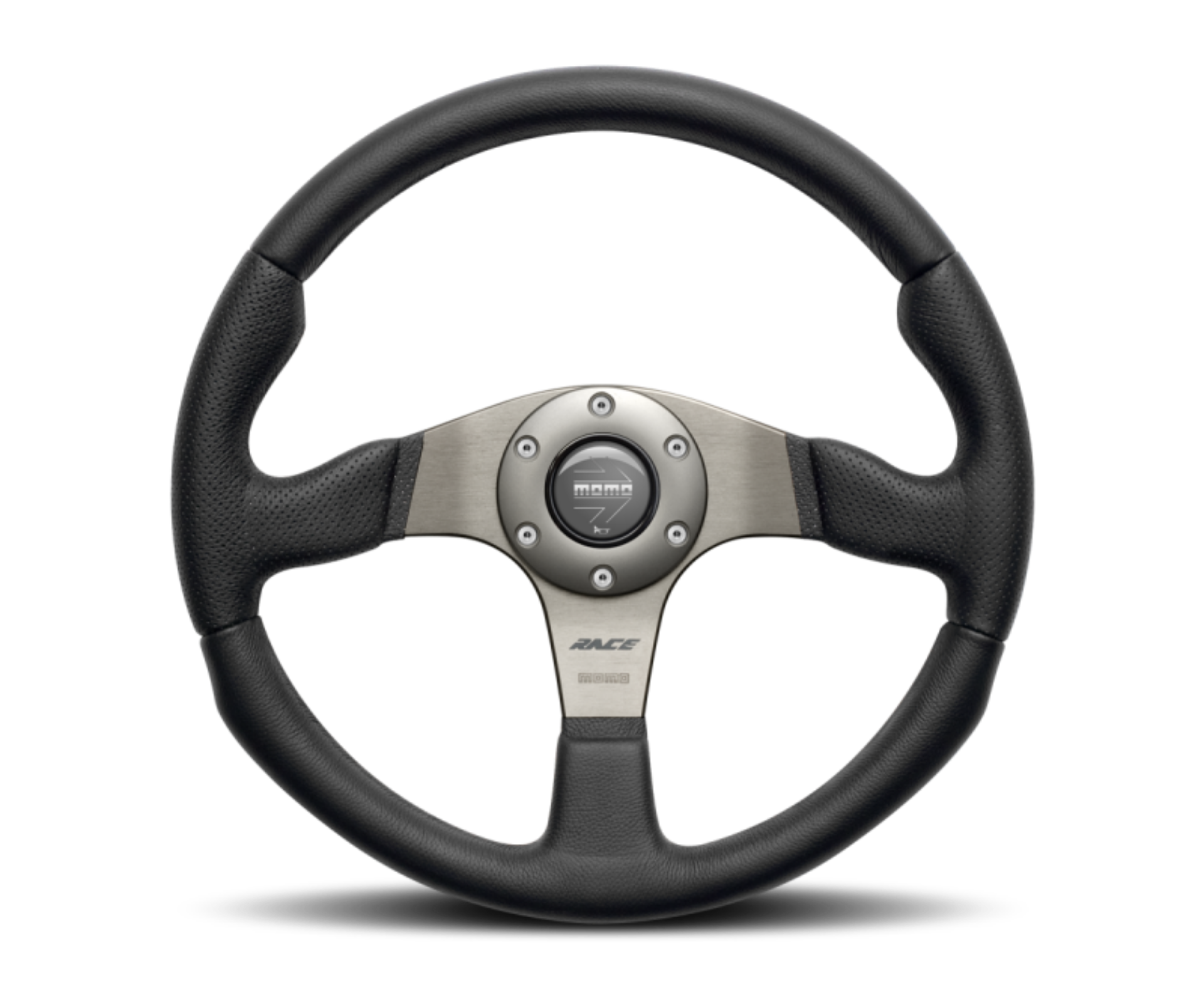 Picture of Momo Race Steering Wheel 320 mm - Black Leather-Anth Spokes