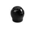 Picture of Momo Nero Shift Knob - Black Leather, Black Chrome Insert, with Reverse Lockout