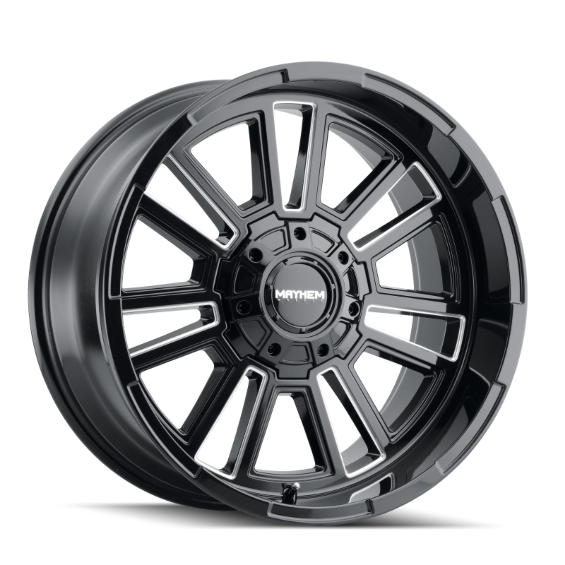 Picture of Mayhem 8115 Apollo 20x10 - 8x165-1 BP - -19mm Offset - 125-2mm Hub Black w- Milled Spokes Wheel