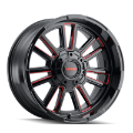 Picture of Mayhem 8115 Apollo 20x9 - 8x165-1 BP - 18mm Offset - 125-2mm Hub Black w- Prism Red Wheel