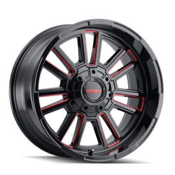 Picture of Mayhem 8115 Apollo 20x9 - 8x165-1 BP - 18mm Offset - 125-2mm Hub Black w- Prism Red Wheel