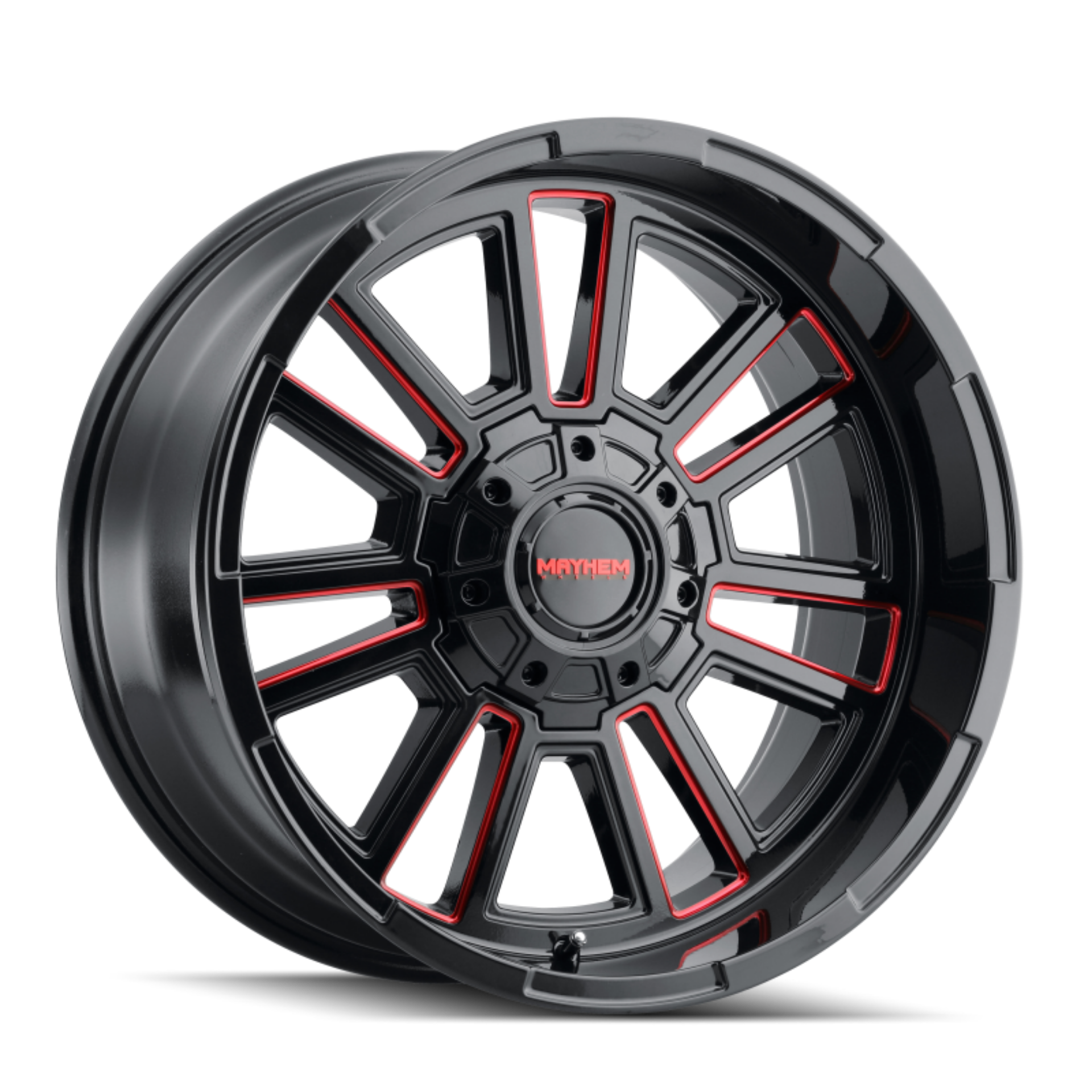 Picture of Mayhem 8115 Apollo 20x10 - 6x135 BP - -19mm Offset - 106mm Hub Black w- Prism Red Wheel