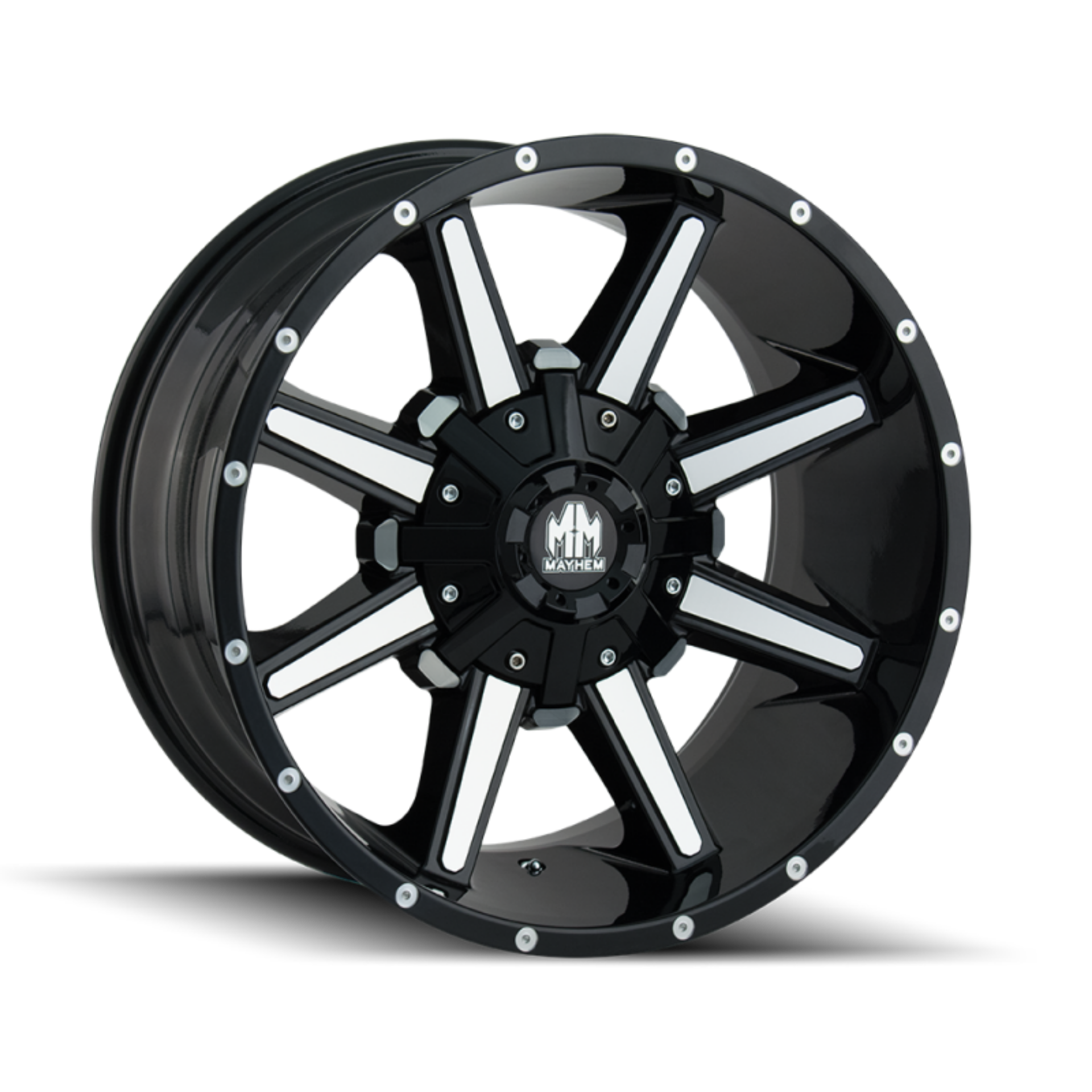 Picture of Mayhem 8104 Arsenal 20x9 - 5x127 BP - 18mm Offset - 87mm Hub Black-Machined Face Wheel
