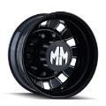 Picture of Mayhem 8180 BigRig 24-5x8-25-10x285-75 BP-168mm Offset-220-1mm Hub Rear Black w- Milled Spokes Wheel