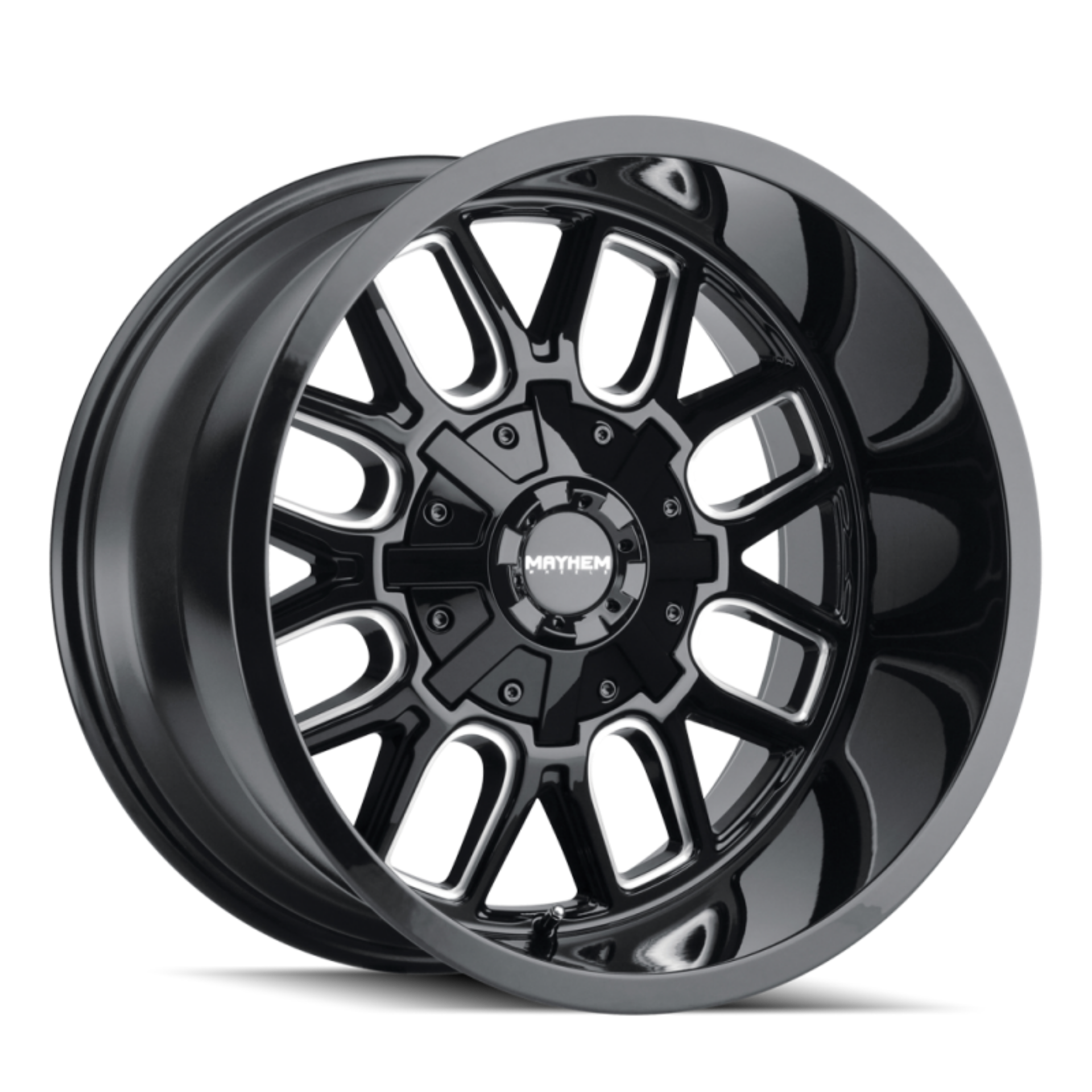Picture of Mayhem 8107 Cogent 20x9 - 5x127 BP - 0mm Offset - 87mm Hub Black w- Milled Spokes Wheel