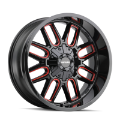 Picture of Mayhem 8107 Cogent 20x9 - 8x180 BP - 0mm Offset - 124-1mm Hub Black w- Prism Red Wheel