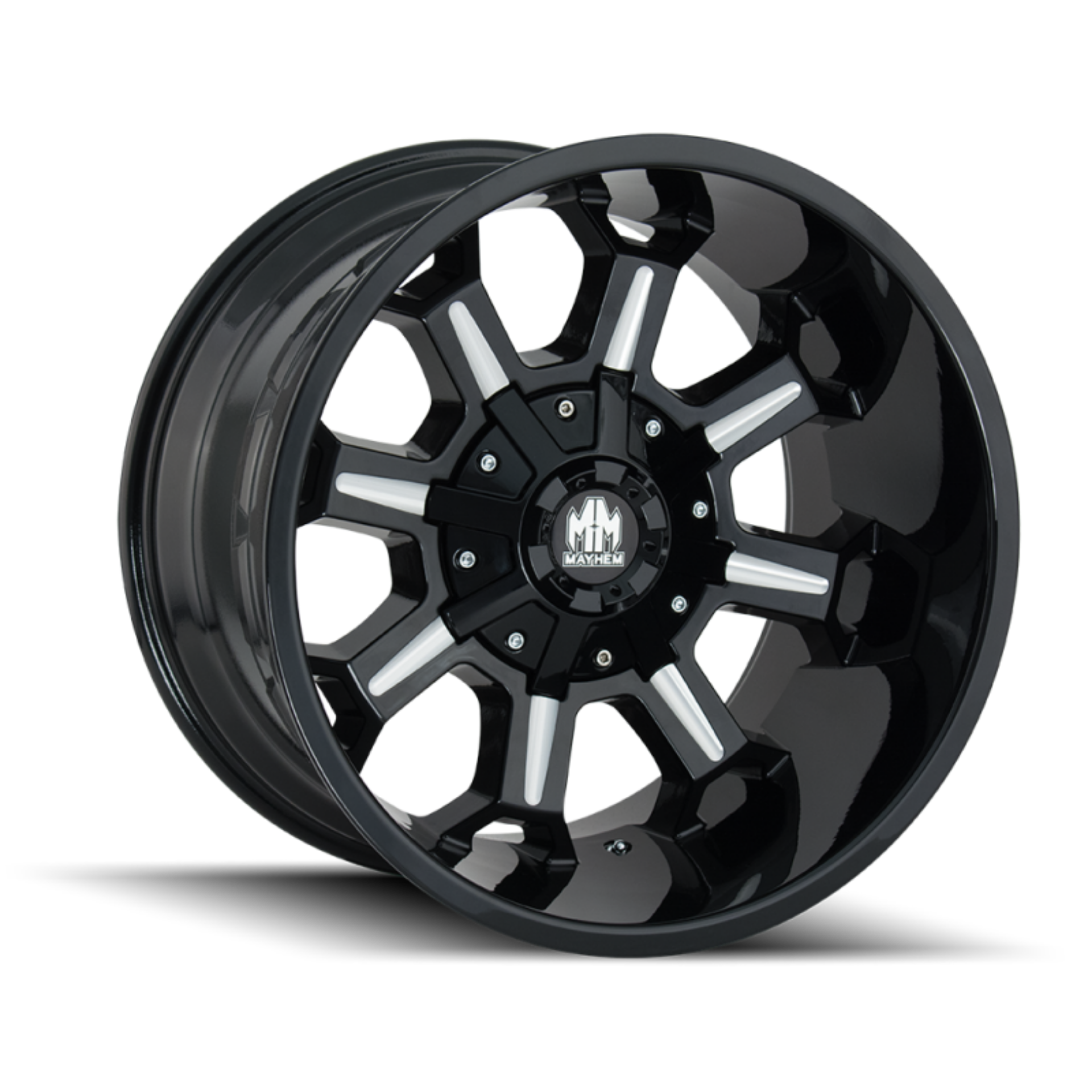 Picture of Mayhem 8105 Combat 20x9 - 6x120 BP - 18mm Offset - 78-1mm Hub Black w- Milled Spokes Wheel