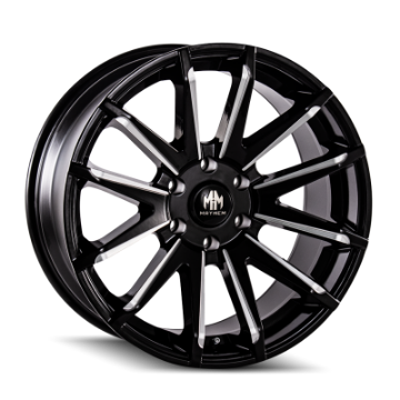 Picture of Mayhem 8109 Crossfire 22x9-5 - 6x114-3 BP - 18mm Offset - 78-3mm Hub Black w- Milled Spokes Wheel
