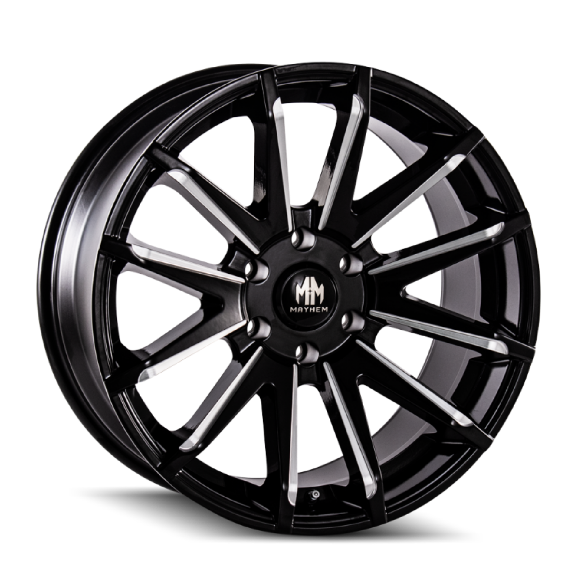 Picture of Mayhem 8109 Crossfire 20x9-5 - 5x150 BP - 10mm Offset - 110mm Hub Black w- Milled Spokes Wheel