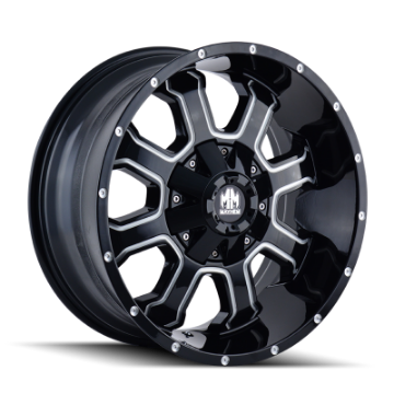 Picture of Mayhem 8103 Fierce 20x9 - 5x139-7 BP - 0mm Offset - 110mm Hub Black w- Milled Spokes Wheel