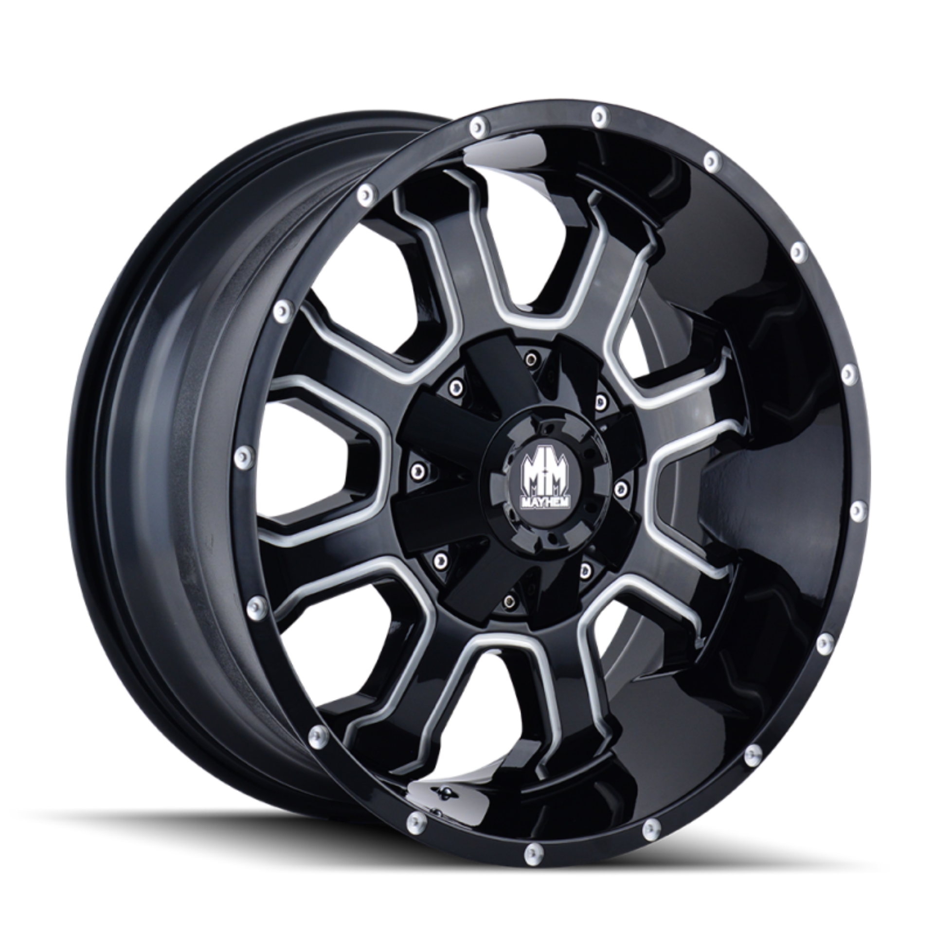 Picture of Mayhem 8103 Fierce 20x9 - 6x135 BP - 18mm Offset - 106mm Hub Black w- Milled Spokes Wheel