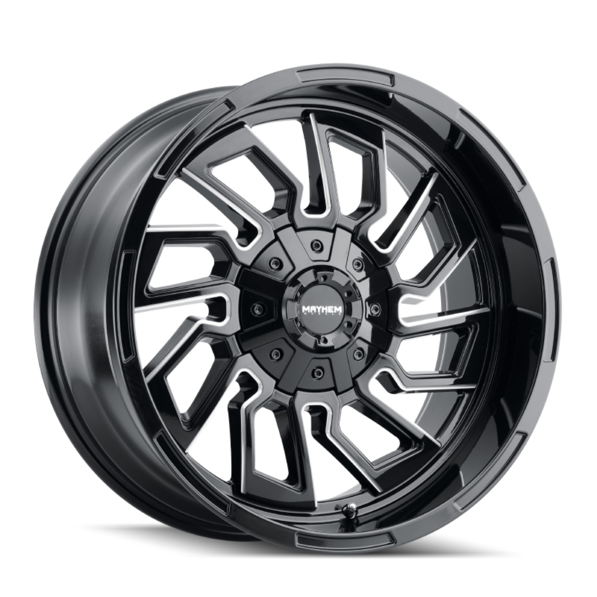 Picture of Mayhem 8111 Flywheel 20x9 - 8x165-1 BP - 18mm Offset - 125-2mm Hub Black w- Milled Spokes Wheel