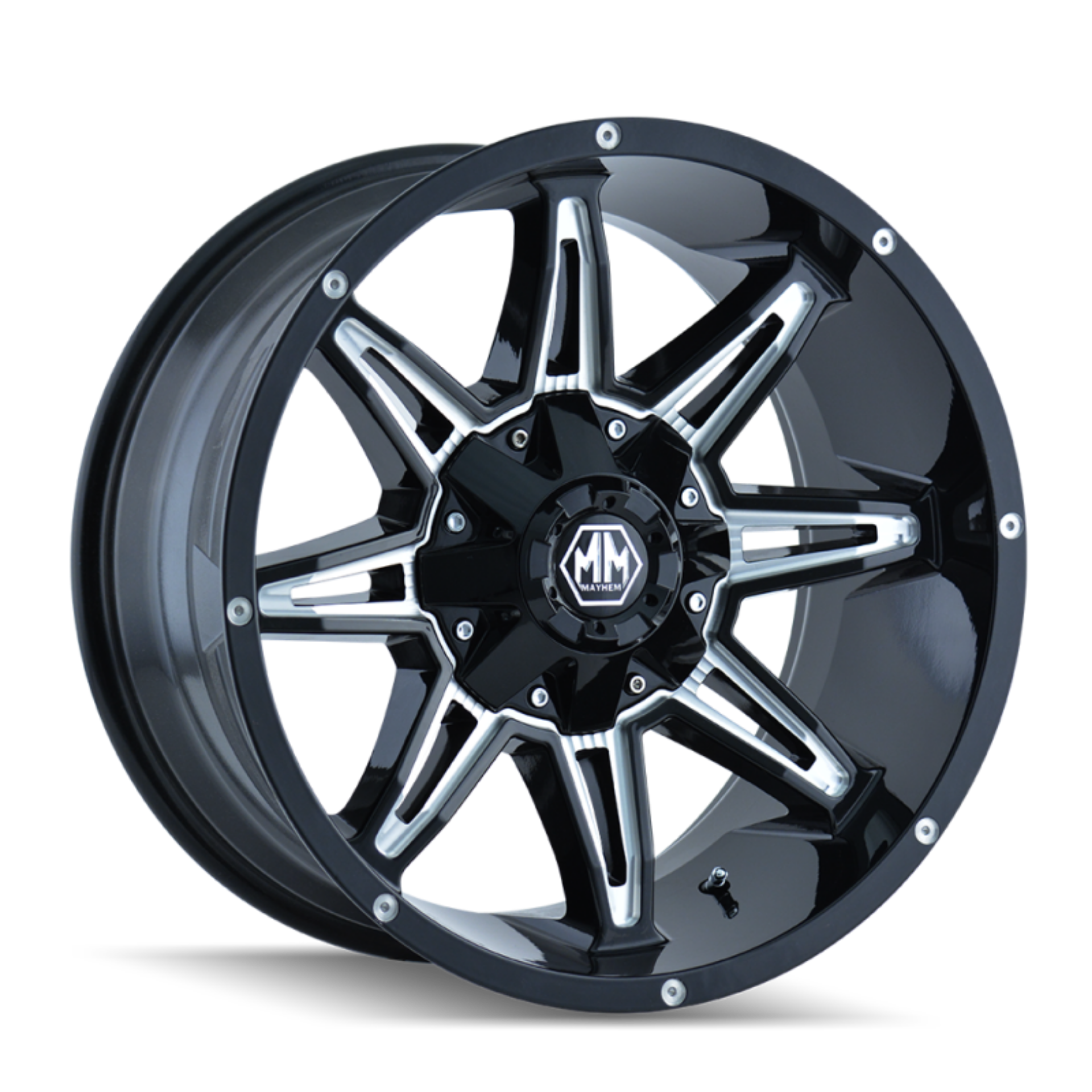 Picture of Mayhem 8090 Rampage 22x9-5 - 5x127 BP - -6mm Offset - 87mm Hub Black w- Milled Spokes Wheel