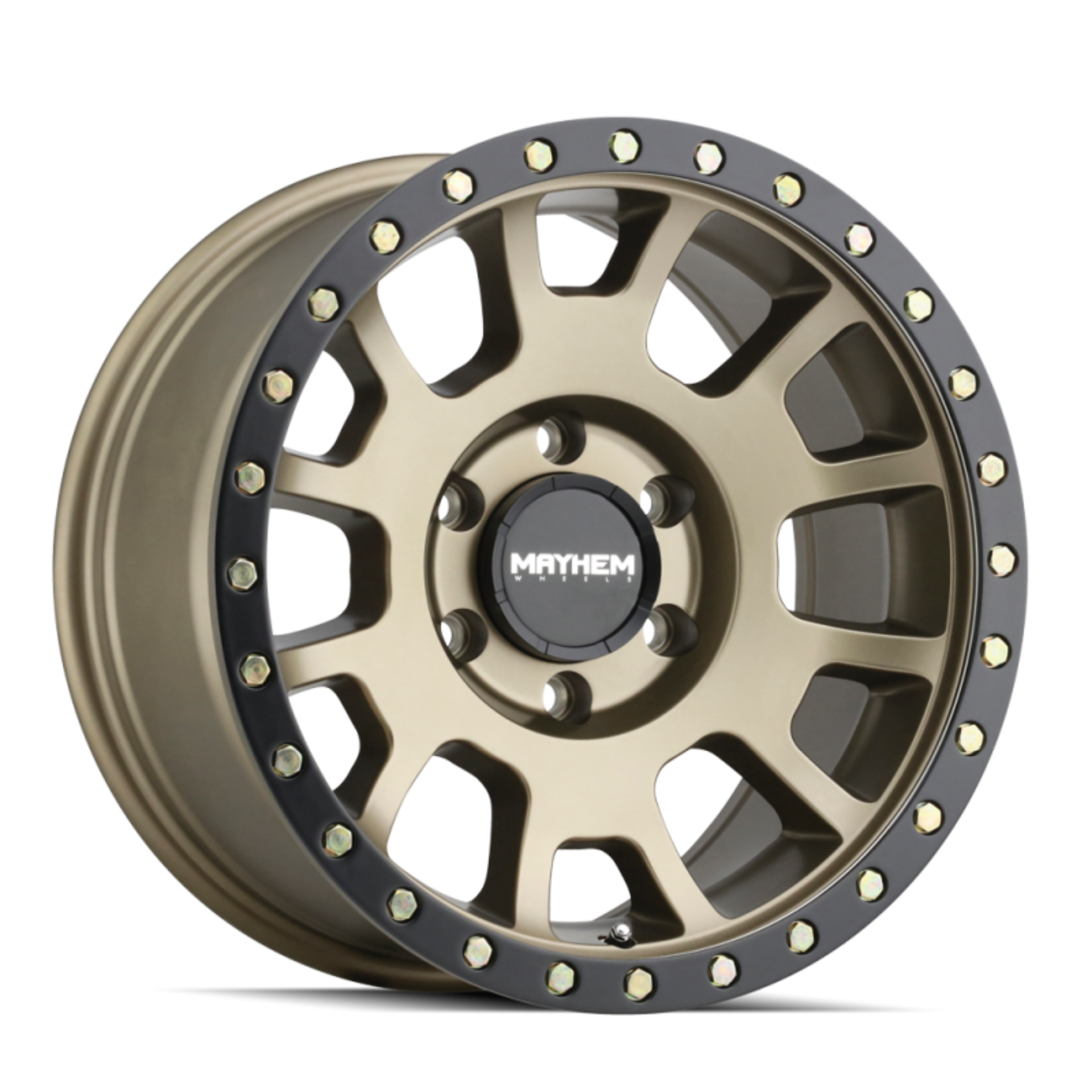 Picture of Mayhem 8302 Scout 20x9 - 6x135 BP - 0mm Offset - 87-1mm Hub Matte Gold w- Matte Black Lip Wheel
