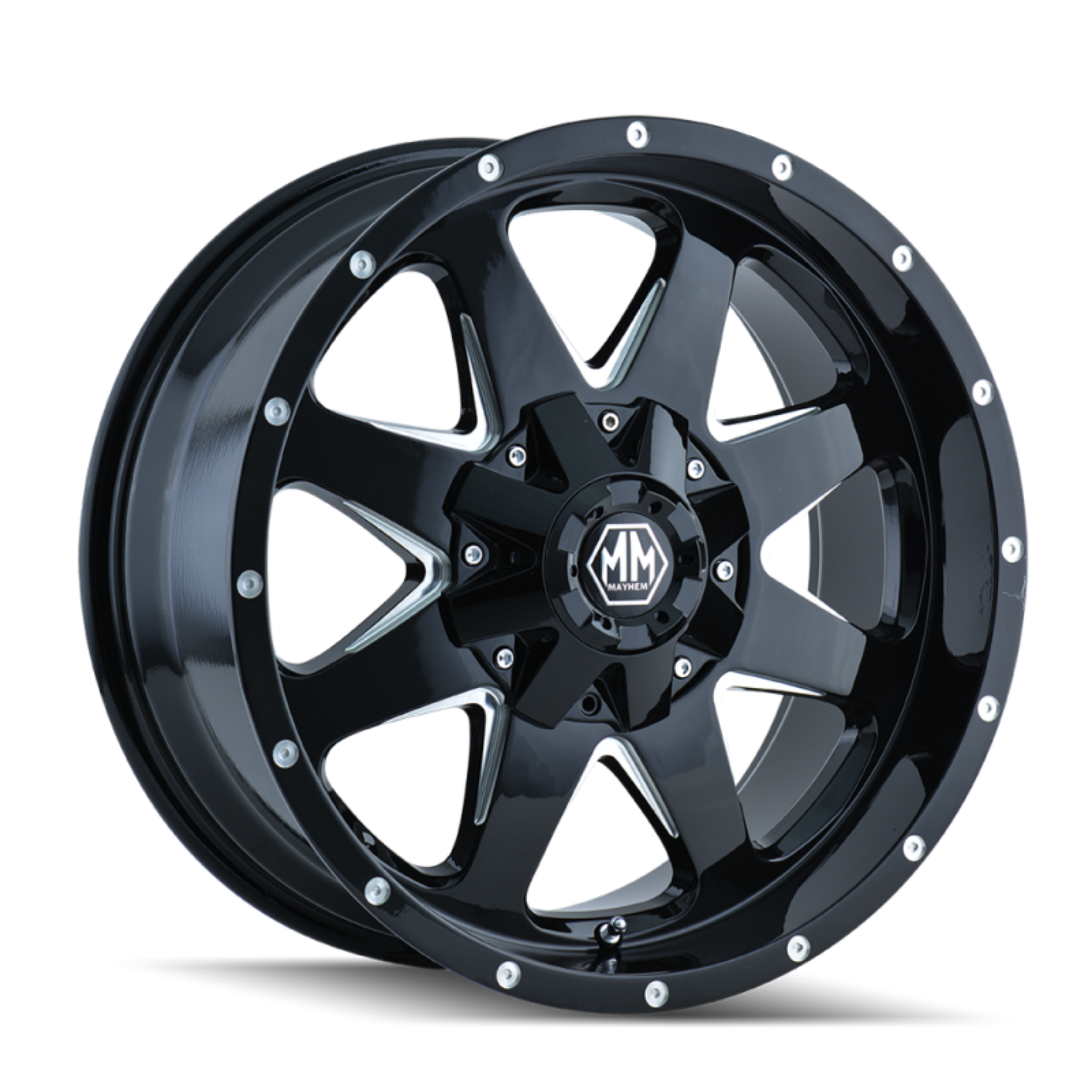 Picture of Mayhem 8040 Tank 17x9 - 6x135 BP - -12mm Offset - 106mm Hub Black w- Milled Spokes Wheel