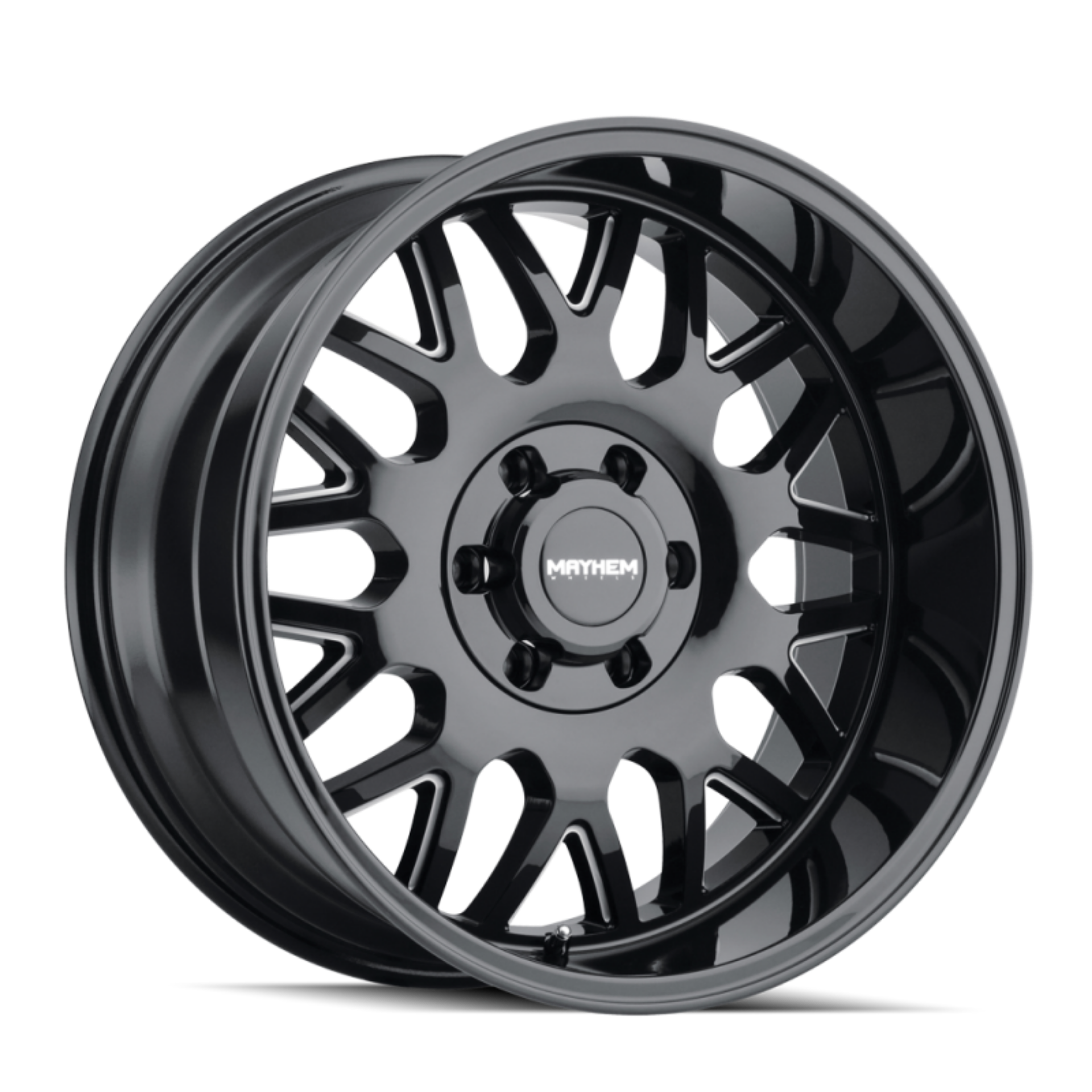 Picture of Mayhem 8110 Tripwire 20x9 - 6x139-7 BP - 0mm Offset - 106mm Hub Black w- Milled Spokes Wheel