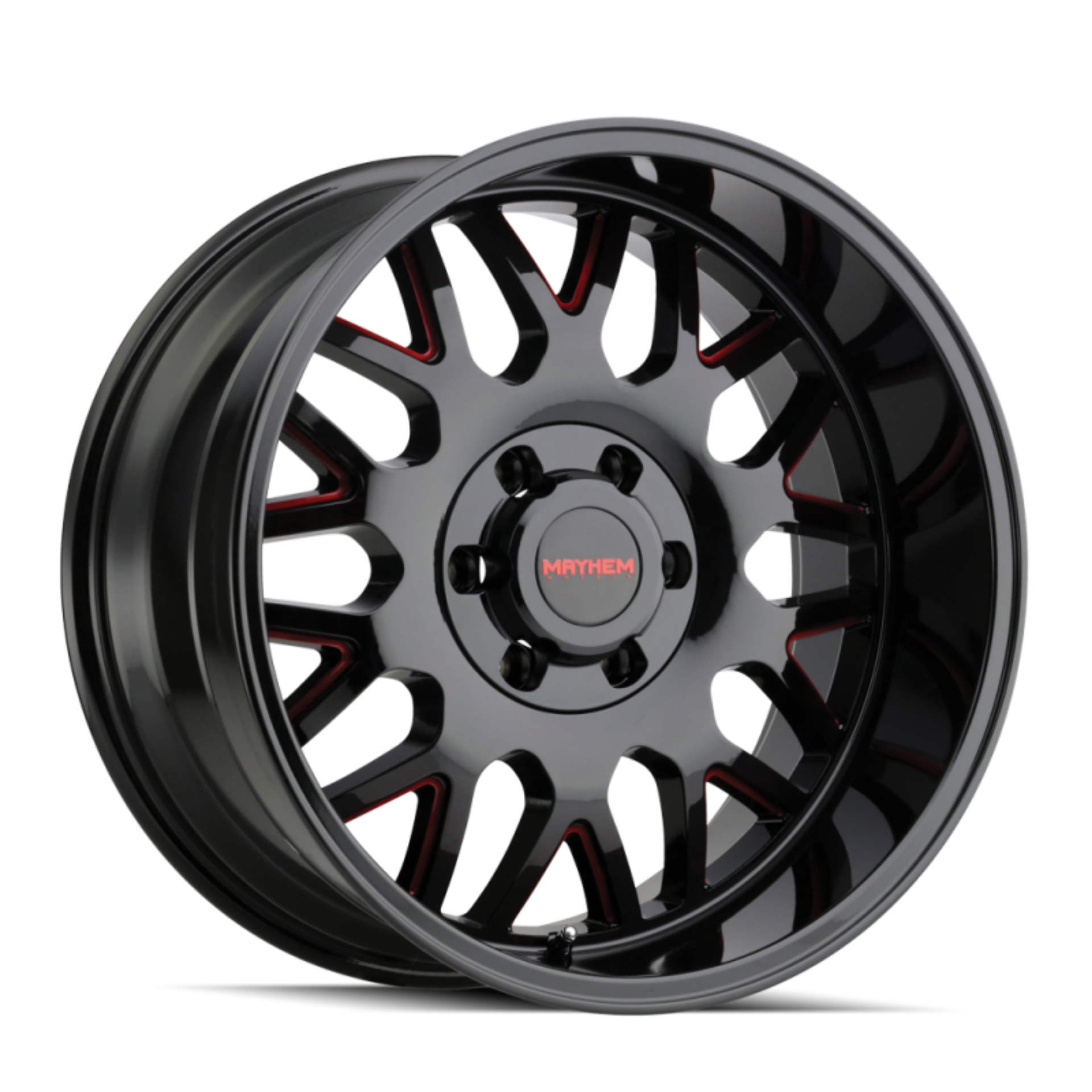 Picture of Mayhem 8110 Tripwire 20x10 - 6x135 BP - -19mm Offset - 106mm Hub Black w- Prism Red Wheel