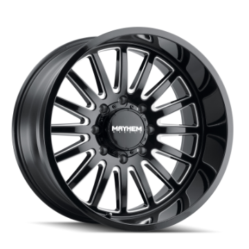 Picture of Mayhem 8114 Utopia 20x9 - 8x170 BP - 18mm Offset - 125-2mm Hub Black w- Milled Spokes Wheel