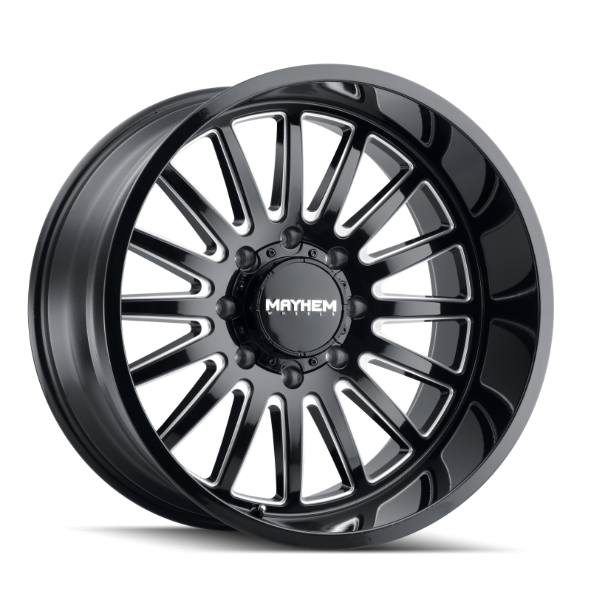 Picture of Mayhem 8114 Utopia 20x9 - 8x180 BP - 0mm Offset - 124-2mm Hub Black w- Milled Spokes Wheel