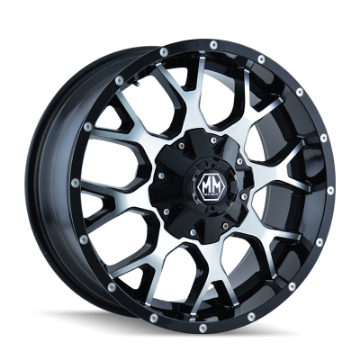 Picture of Mayhem 8015 Warrior 18x9 - 8x165-1 BP - 18mm Offset - 130-8mm Hub Black-Machined Face Wheel