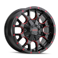 Picture of Mayhem 8015 Warrior 17x9 - 8x165-1 BP - -12mm Offset - 130-8mm Hub Black w- Prism Red Wheel