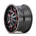 Picture of Mayhem 8015 Warrior 17x9 - 6x135 BP - -12mm Offset - 106mm Hub Black w- Prism Red Wheel