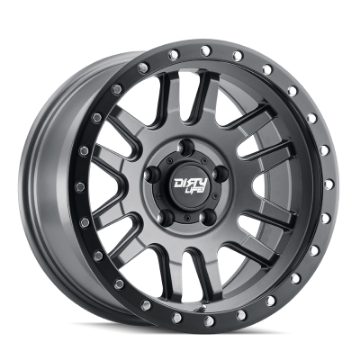 Picture of Dirty Life 9309 Canyon Pro 17x9-5x127 BP--12mm Offset-71-5mm Hub Satin Graphite Wheel - Beadlock