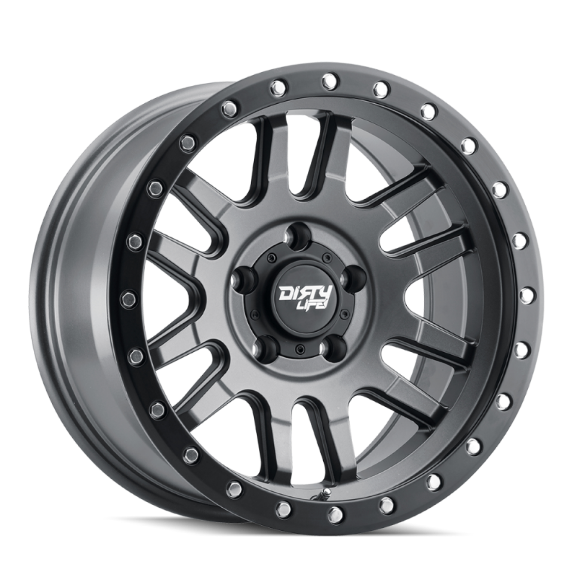 Picture of Dirty Life 9309 Canyon Pro 17x9-6x135 BP-0mm Offset-87-1mm Hub Satin Graphite Wheel - Beadlock