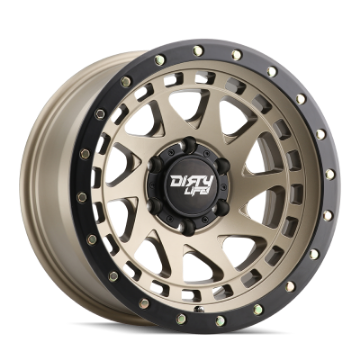 Picture of Dirty Life 9311 Enigma Pro 17x9-8x165-1 BP--12mm Offset-130-8mm Hub Satin Gold Wheel - Beadlock