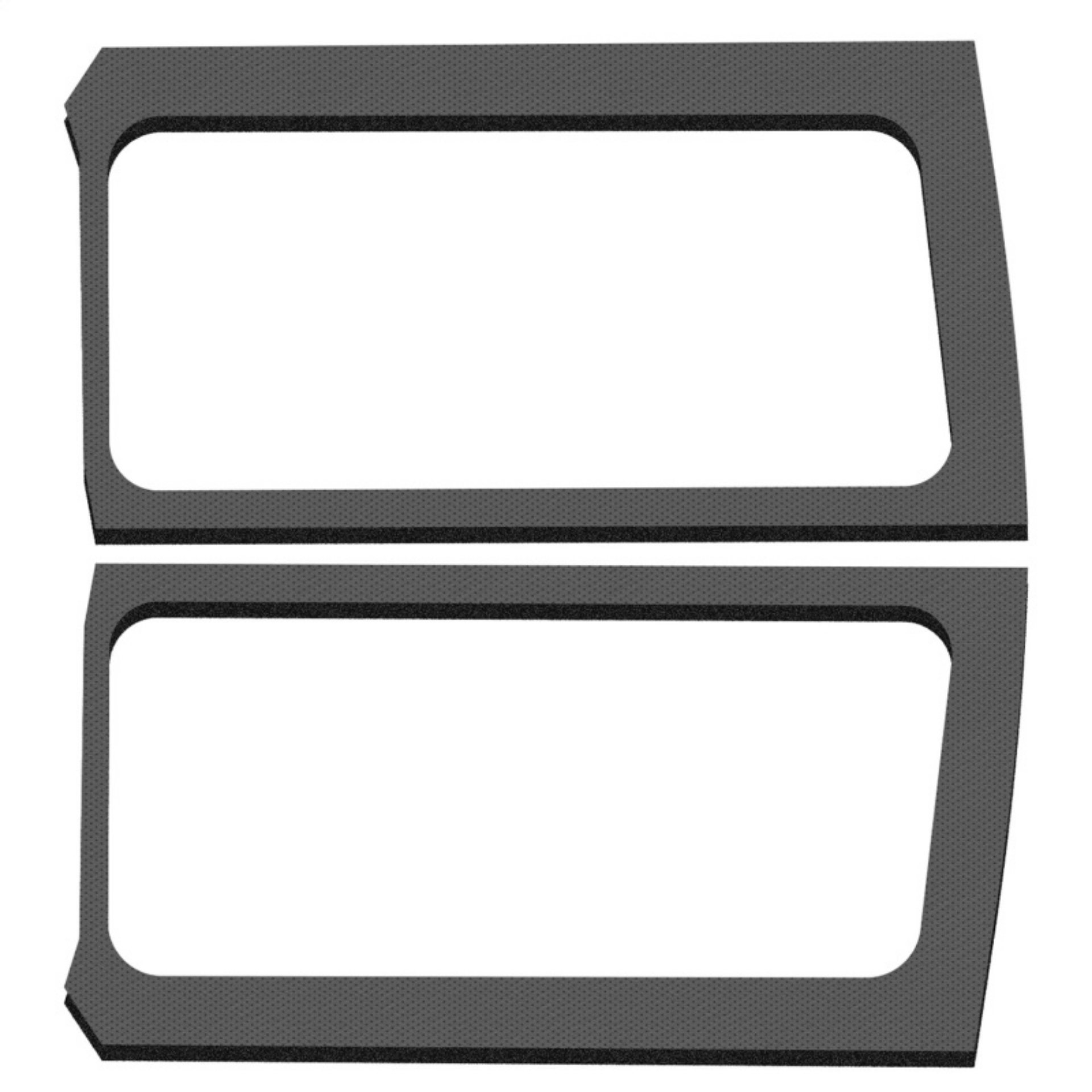 Picture of DEI 18-23 Jeep Wrangler JL 2-Door Boom Mat Rear Side Window Trim - 2 Piece - Gray Leather Look
