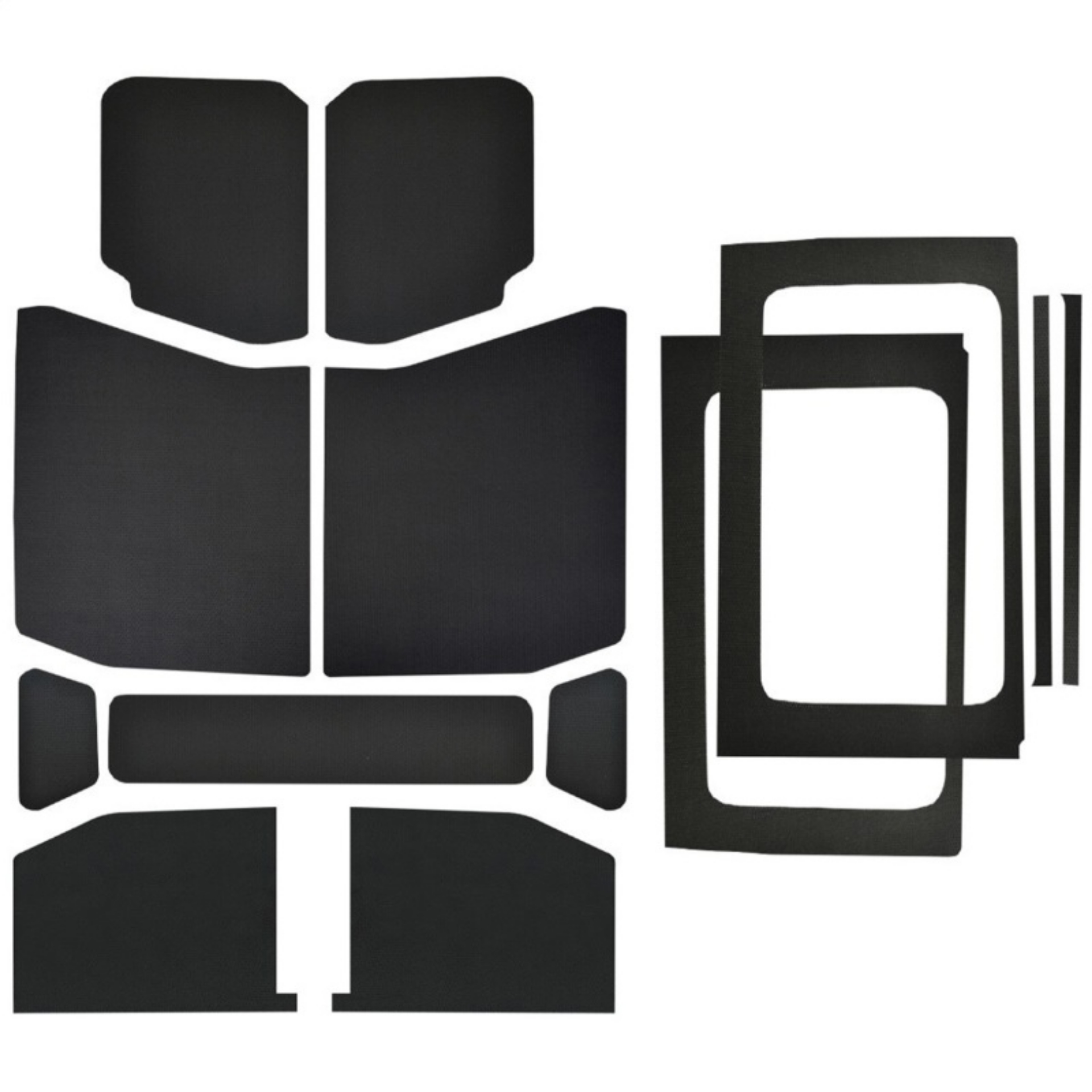 Picture of DEI 18-23 Jeep Wrangler JL 4-Door Boom Mat Complete Headliner Kit - 13 Piece - Black Leather Look