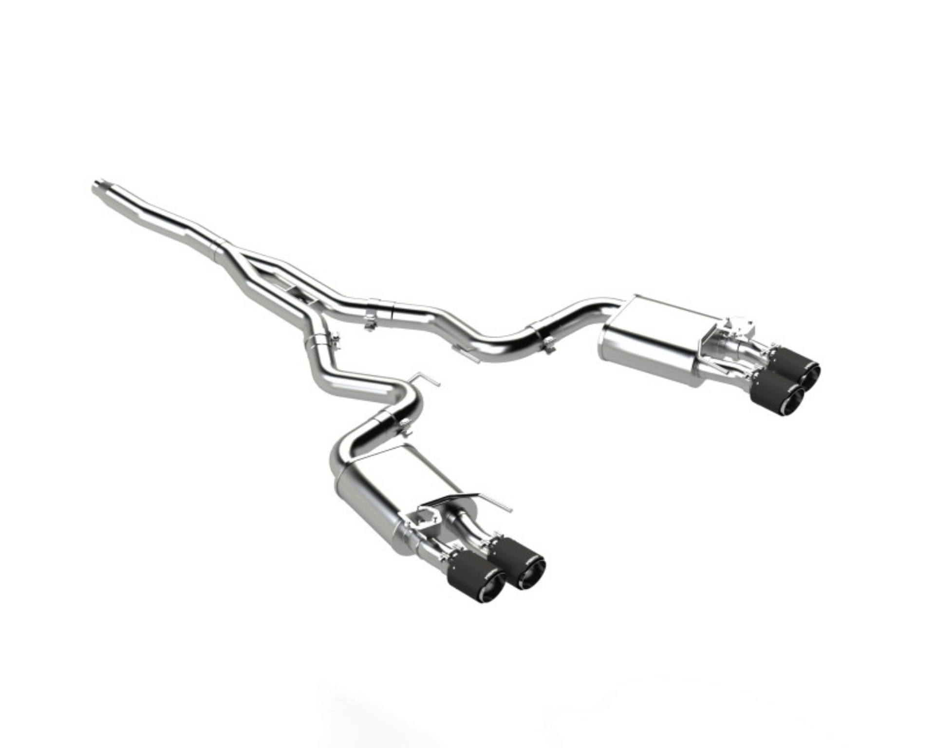 Picture of MBRP 18-22 Ford Mustang 2-3L Ecoboost 3in Cat-Back Exhaust w- Quad Carbon Fiber SS Tips - T304