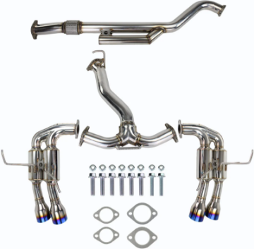 Picture of Invidia 2022+ Subaru WRX Gemini Single Layer Quad Titanium Tip Cat-Back Exhaust