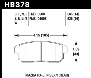 Picture of Hawk 08-11 Mazda RX-8 1-3L 40th Anniversary Edition Rear ER-1 Brake Pads